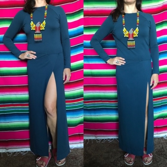 Anthro Skin Worldwide Open Back Slit Maxi Dress - Picture 2 of 8